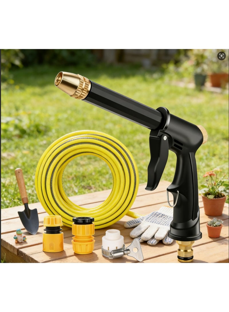 WINSEE Garden hose, 20-meter thick hose, durable hose, suitable for watering lawns, gardens and patios, as well as outdoor cleaning, household high-pressure water gun head, car wash adjustable nozzle, powerful water spray for gardens and flower gardens, patio cleaning tool with hose. - Image 3